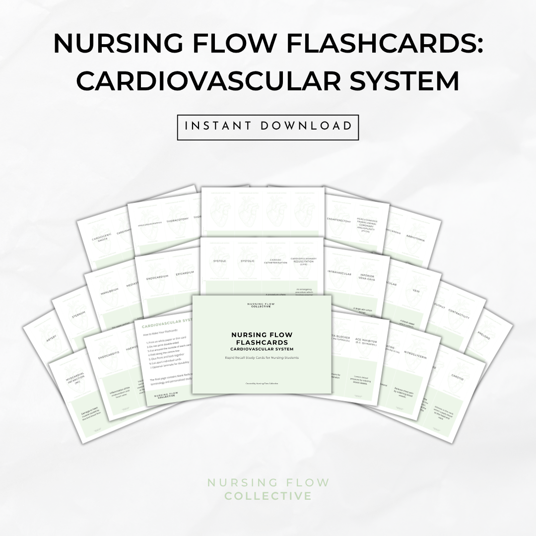 Nursing Flow Flashcards: Cardiovascular System