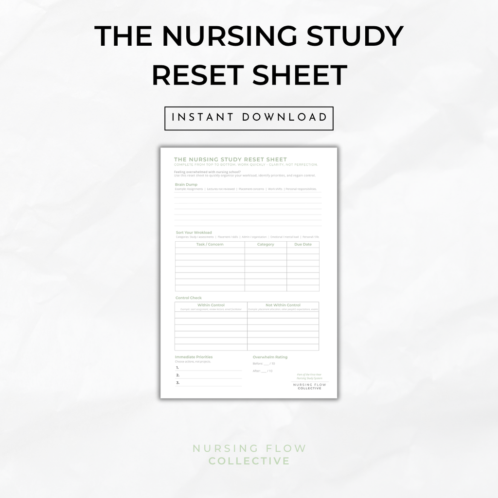 The Nursing Study Reset Sheet